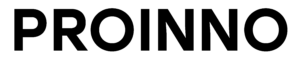 Proinnon mustavalkoinen logo