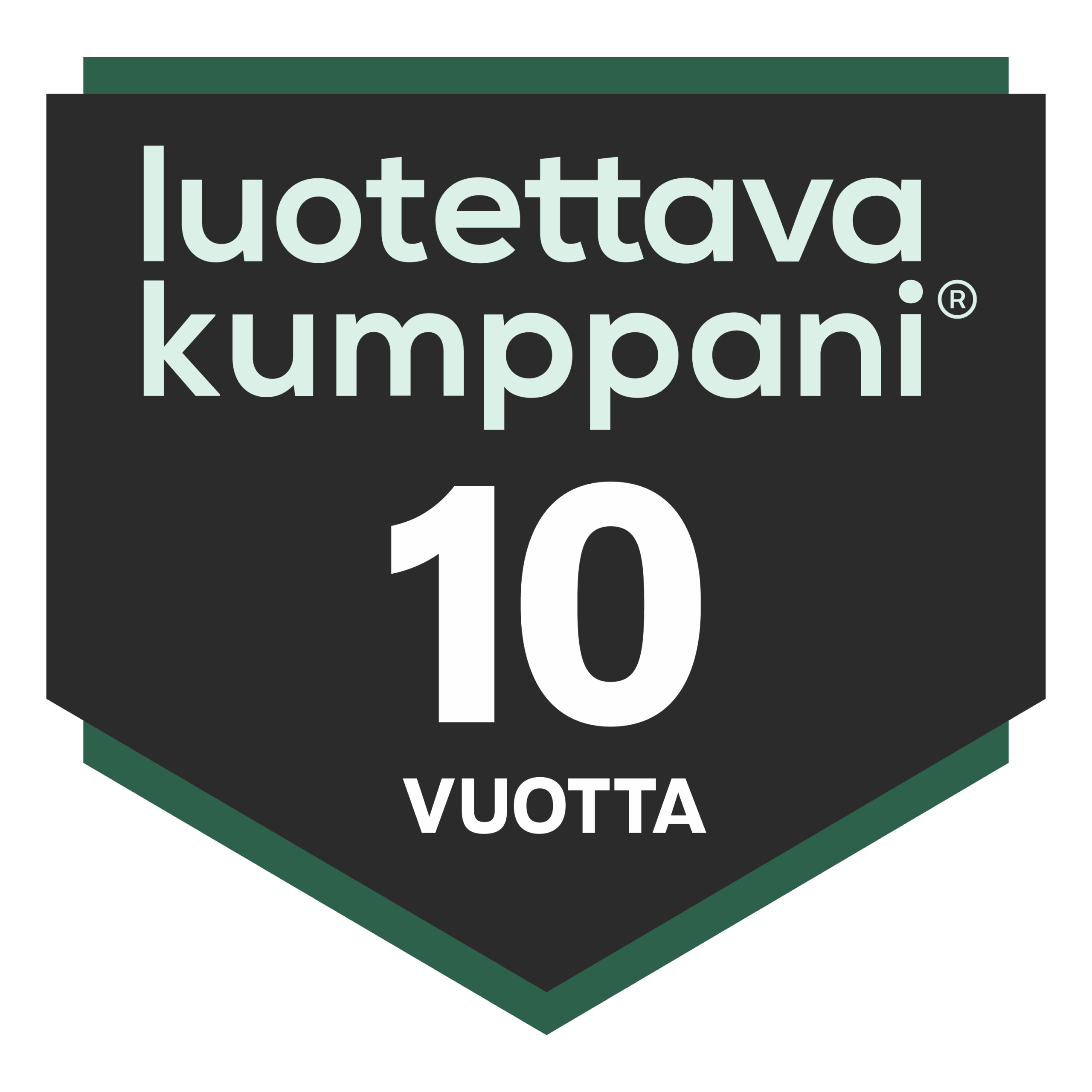 Proinnolle myönnetty Luotettava Kumppani 10 vuotta -luottamusmerkki