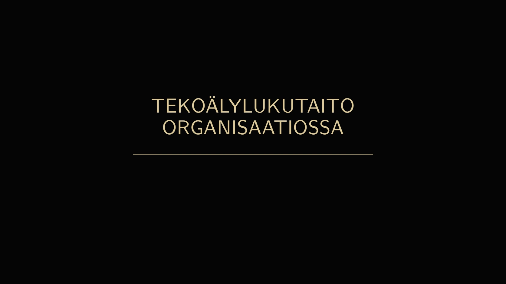 Tekoälylukutaito organisaatiossa